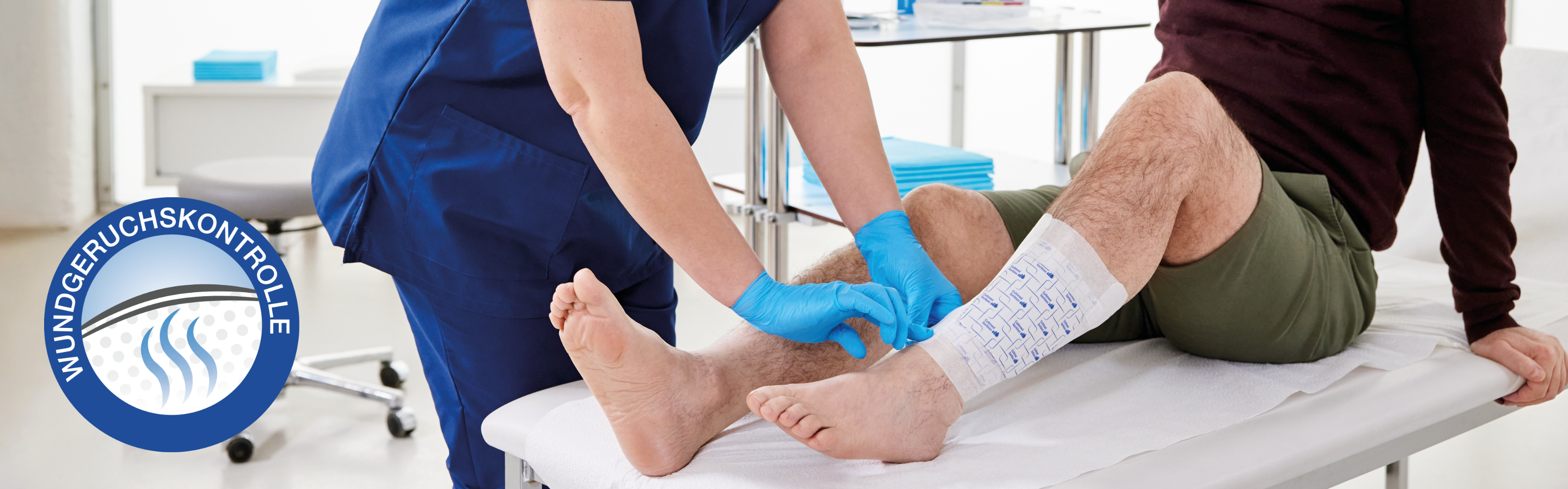 Versorgung eines riechenden, exsudierenden offenen Bein mit Cutimed Versorgung eines riechenden, exsudierenden offenen Bein mit Cutimed